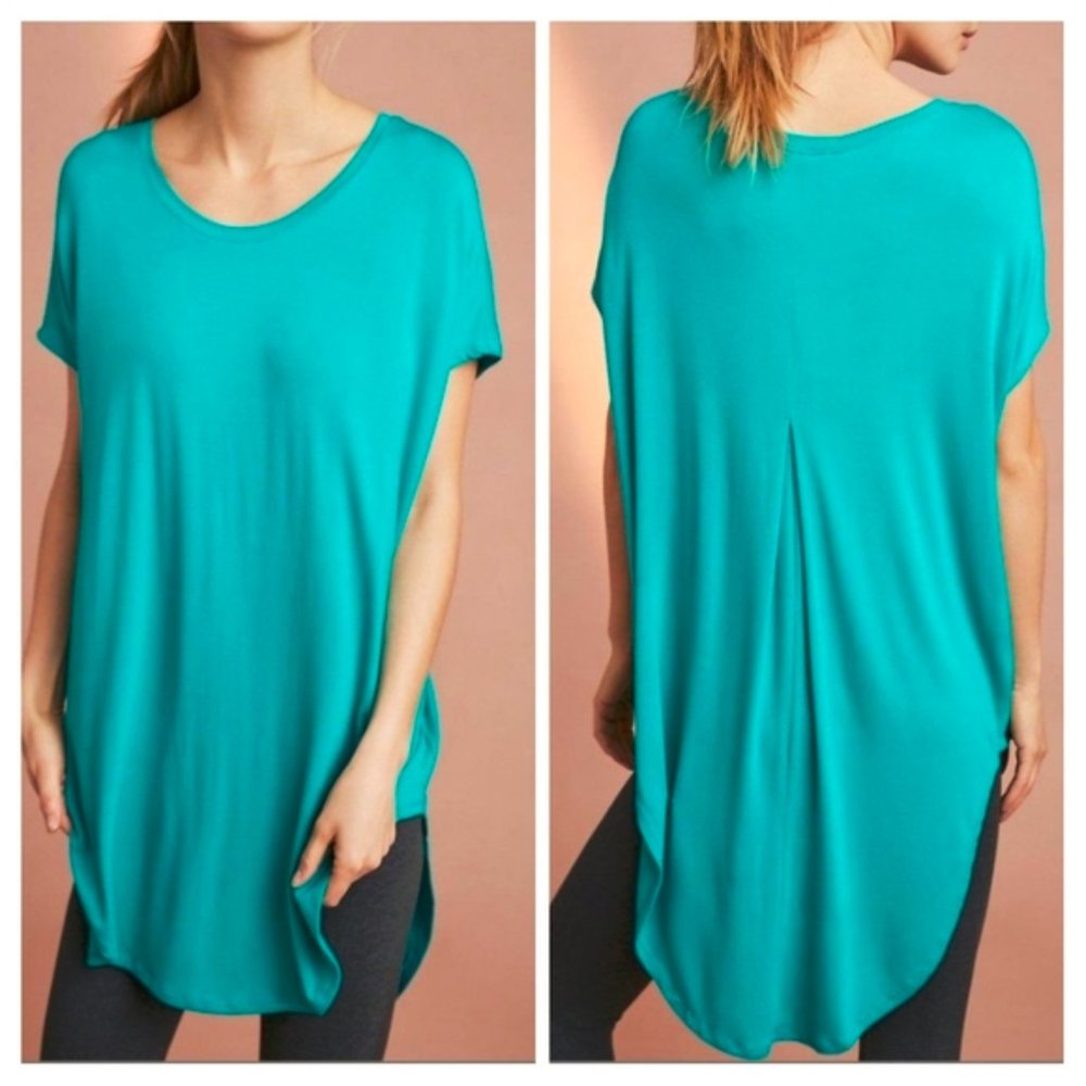 NWT Anthropologie Floreat Teal Oversized Soft Tunic Size Small